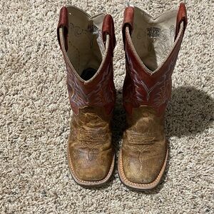 Kids Old West Two-Tone Leather Cowboy Boots